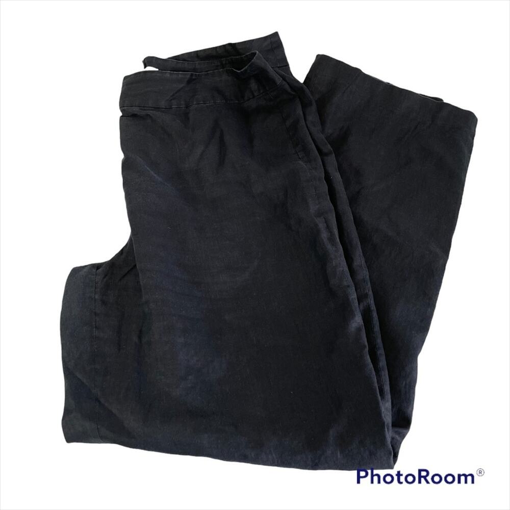 Merona 100% Linen black women's trouser pants size 16